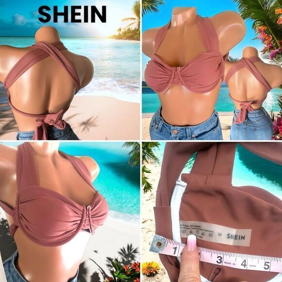 SHEIN Swimwear l Sash Tie Back l Bikini Top l Underwire l M l EUC - Picture 11 of 14